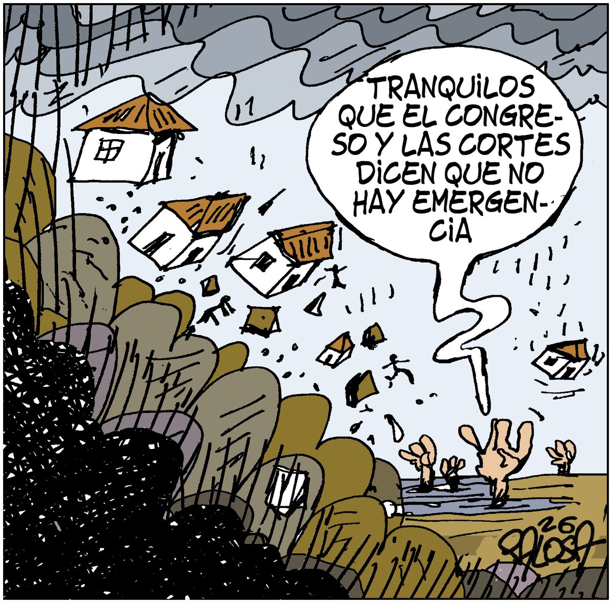 Palosatoon's tweet image. TODO BIEN
#Emergencia #Invierno #Corrupcion #Caricatura #Cartoon #Palosa