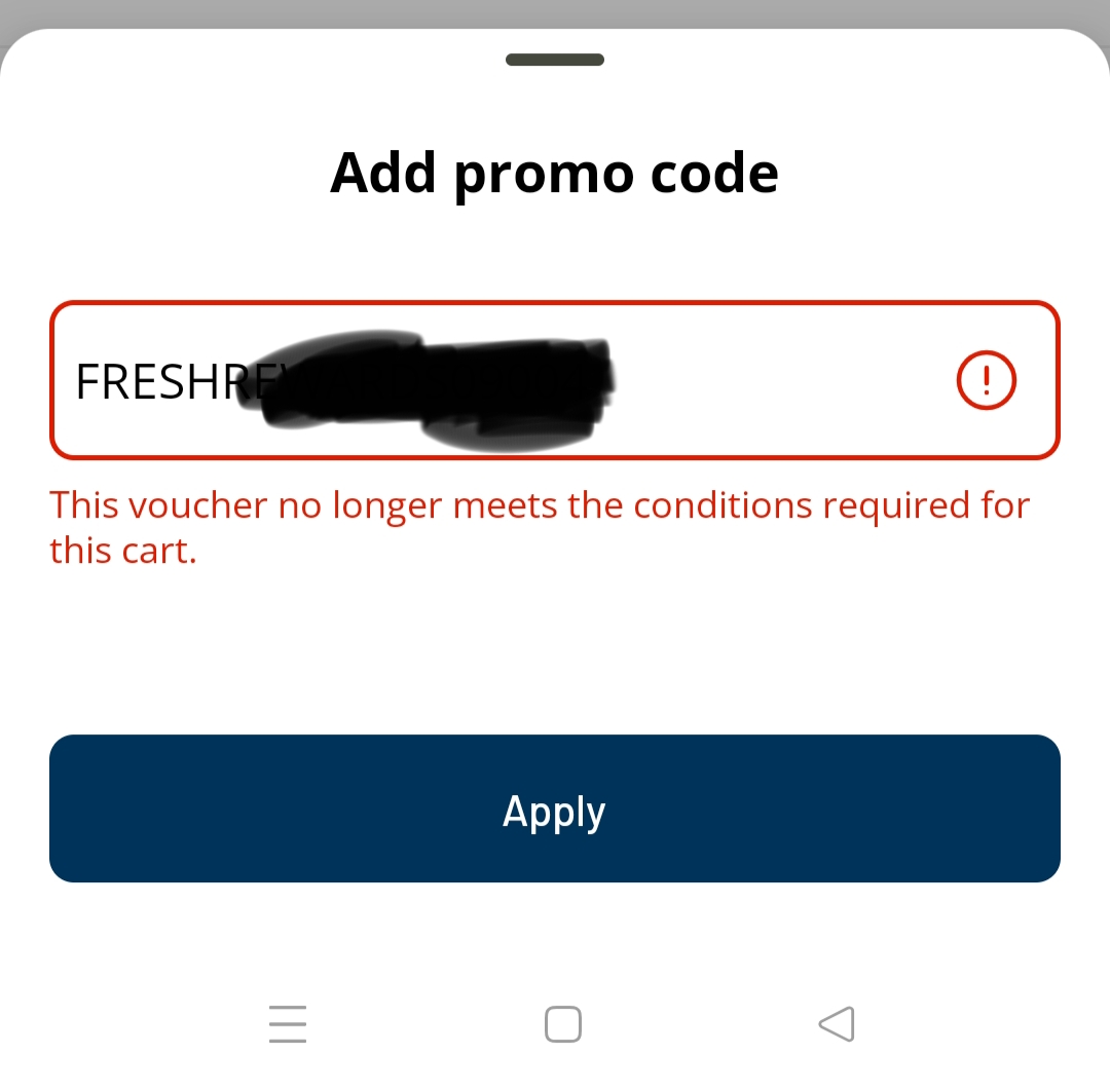 silimabz's tweet photo. @picknpayasap Hi. Free Delivery codes received in the email do not work. I tried with more than one code. What is going on with you guys 😭 https://t.co/cnAoskLOac