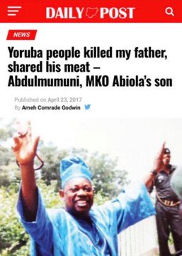 That’s absolute rubbish. I am very sure that Igbos weren’t the ones that took money from the government and betrayed MKO Abiola, and killed him. 

Yoruba man is keeping Kanu in prison but they’re gaslighting the you to believe that Igbo leaders are responsible. Be smart!