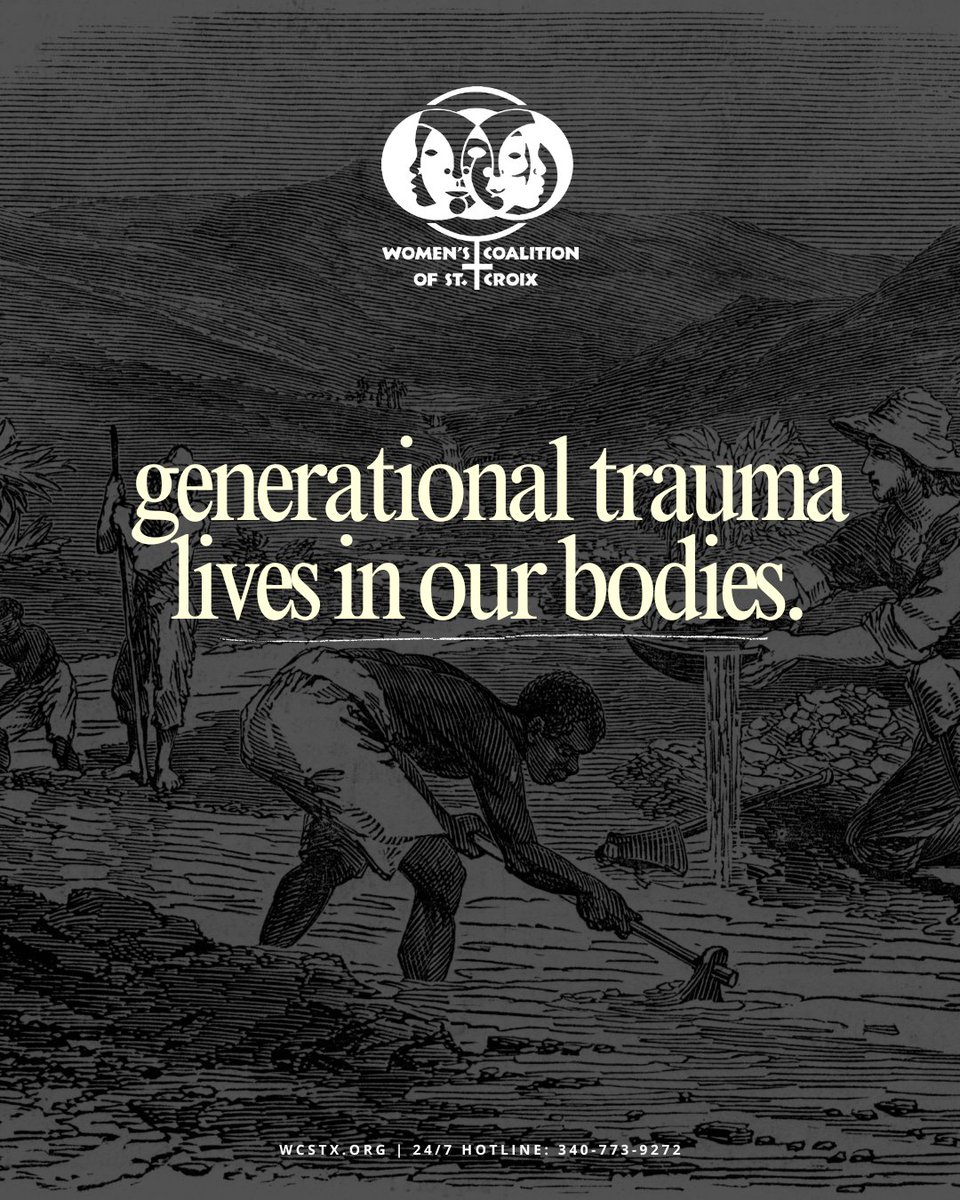 WCSTX's tweet photo. Generational trauma lives in our bodies, our stress responses, and our relationships. Healing requires naming the harm and creating spaces for care, safety, and restoration. #generationaltrauma #blackhealing #usvi #wcstx #womenscoalitionofstx #wcsc https://t.co/cKom9skxUv