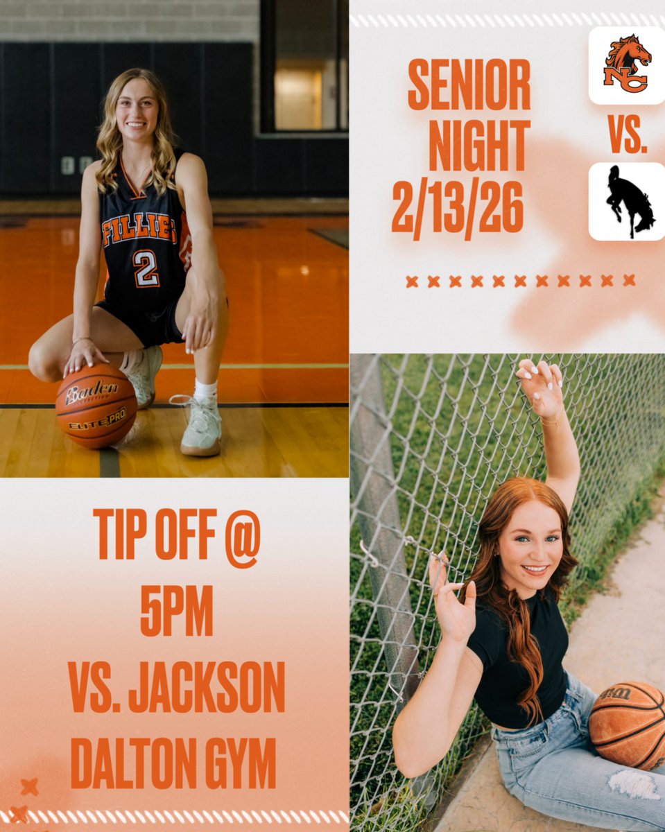 NCFilliesHoops's tweet photo. Come out and Celebrate and support our Senior this Friday night as we take on Jackson in the Dalton Gym @ 5:00pm.  

#AllHail
#Fillies4Life https://t.co/tklbttldYB