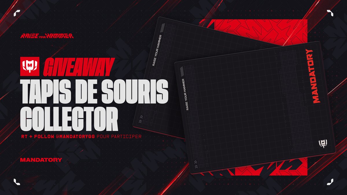Un tapis de souris Mandatory COLLECTOR, ça vous dit ? 

▶️5 gagnants tirés au sort le 23 février

Pour participer :
RT &amp; Follow <a href="/MandatoryGG/">MANDATORY</a>