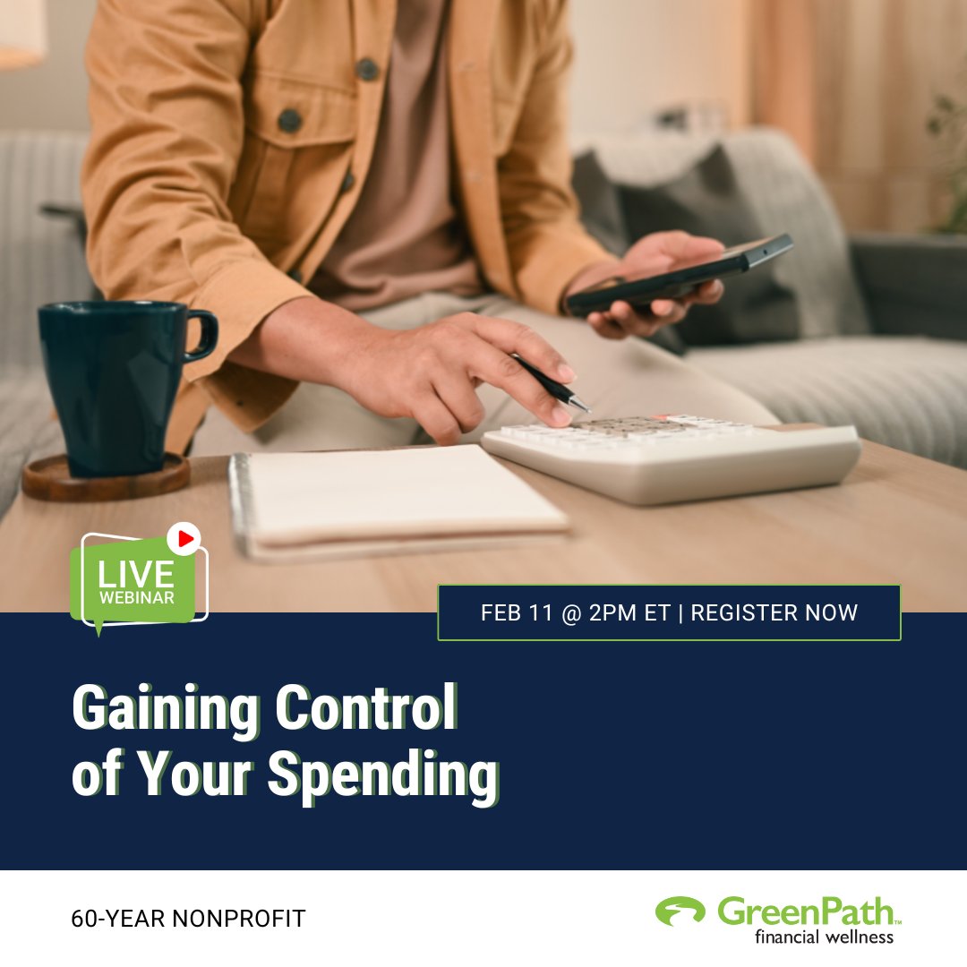 TODAY: Ready to take control of your spending? Join our partners at GreenPath for a free webinar to learn how!

Register now and watch today: greenpath.com/wellness-event…