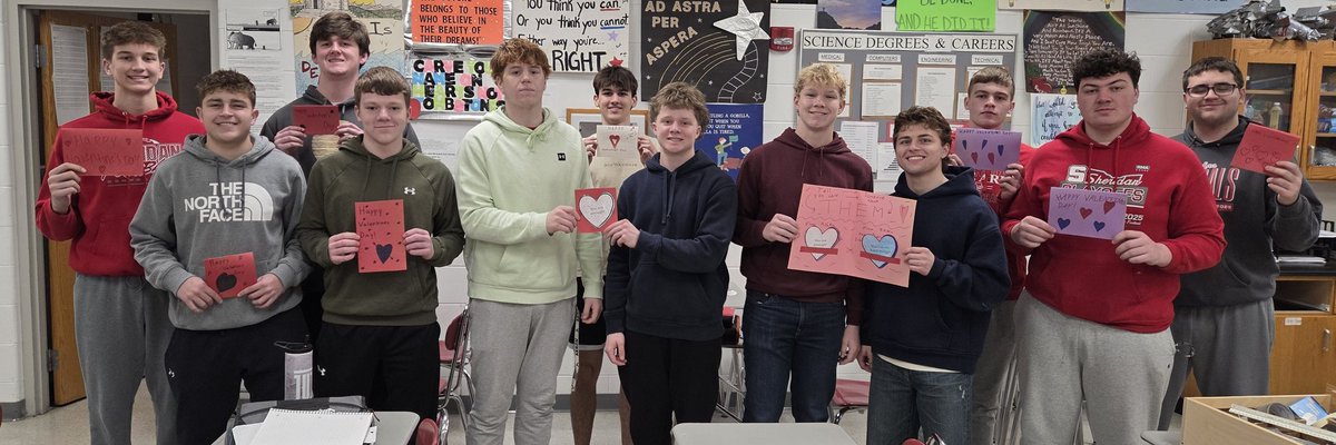 SPREAD THE POSITIVITY! 
<a href="/SheridanGeneral/">Sheridan High School</a> High School Students took the time to create Valentine's Day cards for area elementary students!