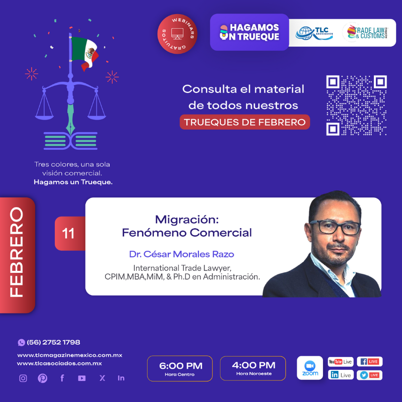 En el Trueque "Migración: Fenómeno Comercial", entenderás cómo este fenómeno redefine el comercio internacional y la política económica.

👨‍🏫 El Dr. César Morales Razo,compartirá una visión estratégica y global.

🔗 Inscríbete aquí: zoom.us/webinar/regist…