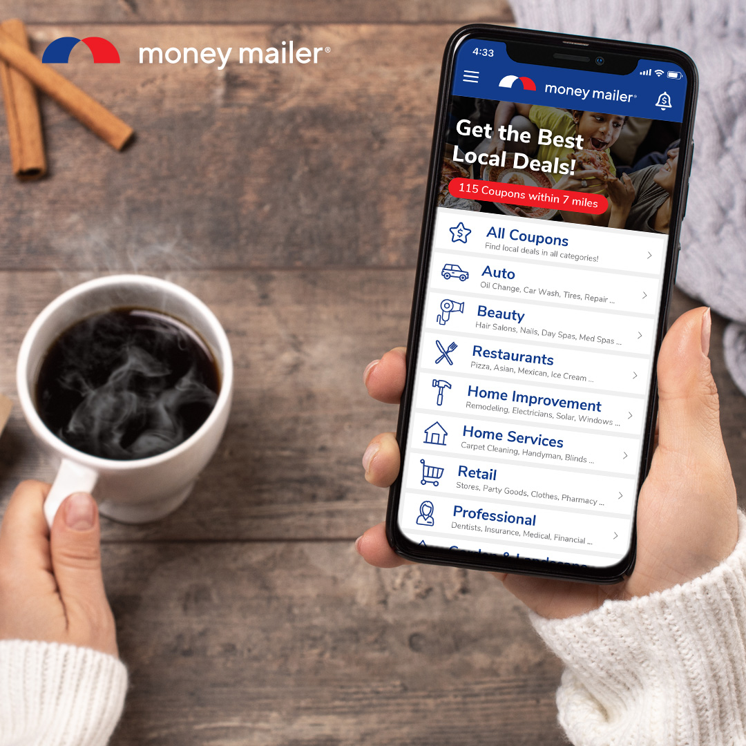 Chilly weather doesn't mean your savings have to go into hibernation! Embrace the cold with some hot local deals on restaurants, entertainment, pets, or retail. MoneyMailer.com
#MoneyMailer #coupons #deals