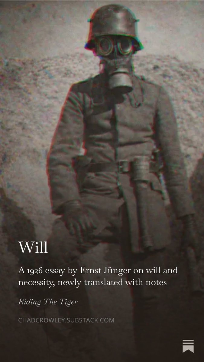 CCrowley100's tweet image. Beyond optimism. Beyond despair. An inner orientation forged in struggle.

Ernst Jünger on the power of will in the face of collapse.