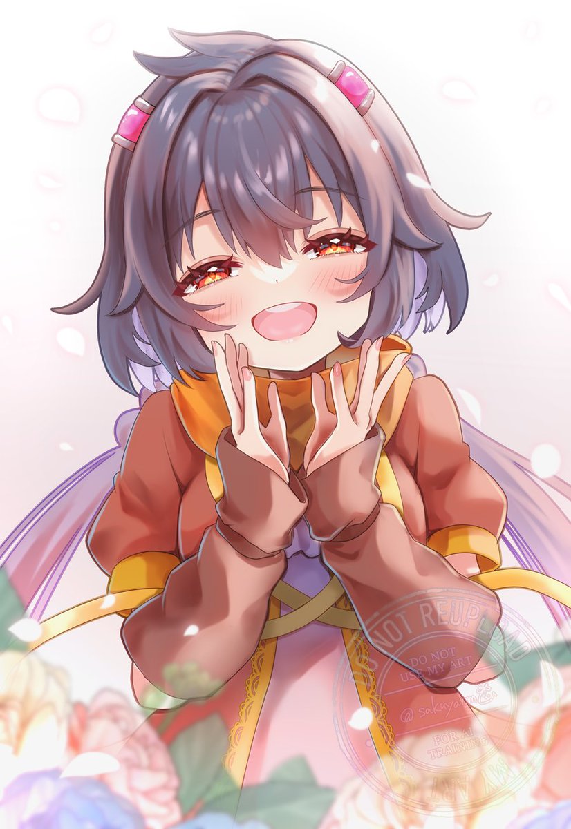 「【創作】 花が咲いたような笑顔」|桜谷のイラスト