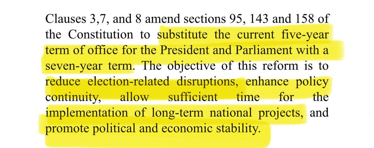 advocatemahere's tweet photo. 🔸In the proposed Constitutional amendments, Zanu PF wants to extend the term of the President and Parliament from a five-year term to a seven-year term.

⛔️What stops them from extending it further to a ten-year term, then a twenty-year term and then eventually doing away with terms altogether? What stops them from replacing Parliament with a system of Monarchy?

⛔️If they were elected for 5 years by the people, why are the people being left out of the decision to extend this “mandate”?

⛔️Why is the political right to vote viewed as a “disruptive inconvenience”? Is that how they view the public? As an inconvenience that disrupts them? 

⛔️Why are they afraid to seek a fresh mandate? If they are doing well, surely they’ll be voted back? How can you take the people out of politics and maintain the pretence of democracy?

⛔️Why are national projects being tied to personalities with unfettered power instead of to strong institutions? Why do they believe the country won’t continue without them? What do they think will happen when they become incapacitated or die?

It’s a mess.

We need new leaders.🇿🇼

#HandsOffOurConstitution