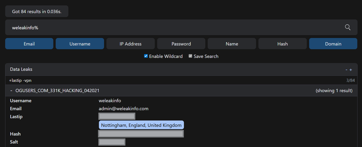 Snusbase & PDBH tweet media