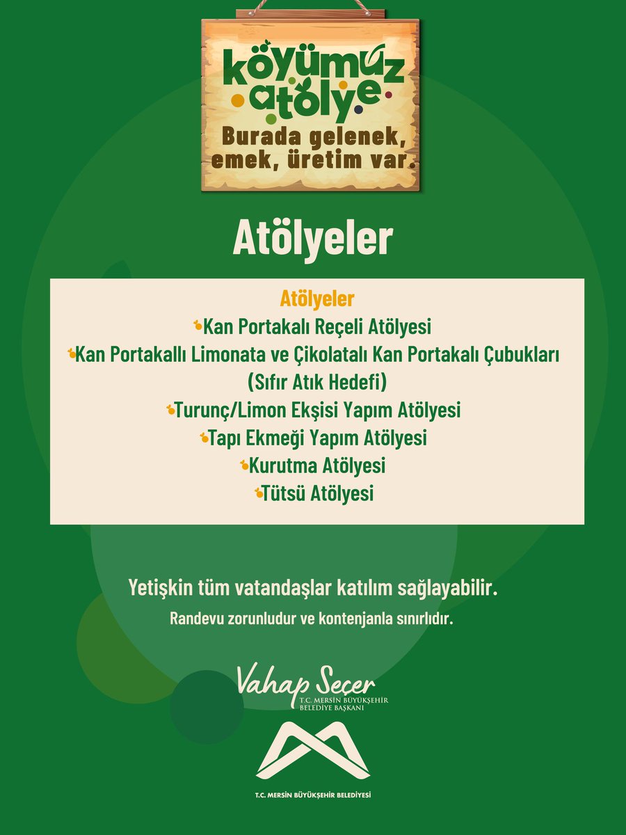 Köyümüz Atölye; ortak kullanım makineleri, eğitimler ve atölyelerle sizleri bekliyor.

Detaylı Bilgi: 0538 574 42 14 
Hamzabeyli Mah. Eski Köy Okulu
Detaylar için kaydırınız.👉