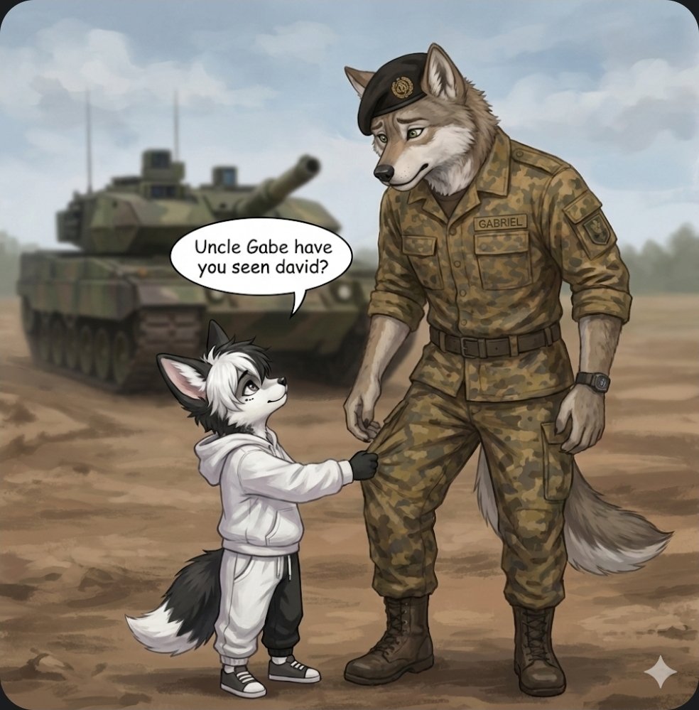 Alyonskaya_'s tweet image. #NewIdeas Gabe and Raven first meet 

#AIイラスト #AIart #Furry #UncleGabe
