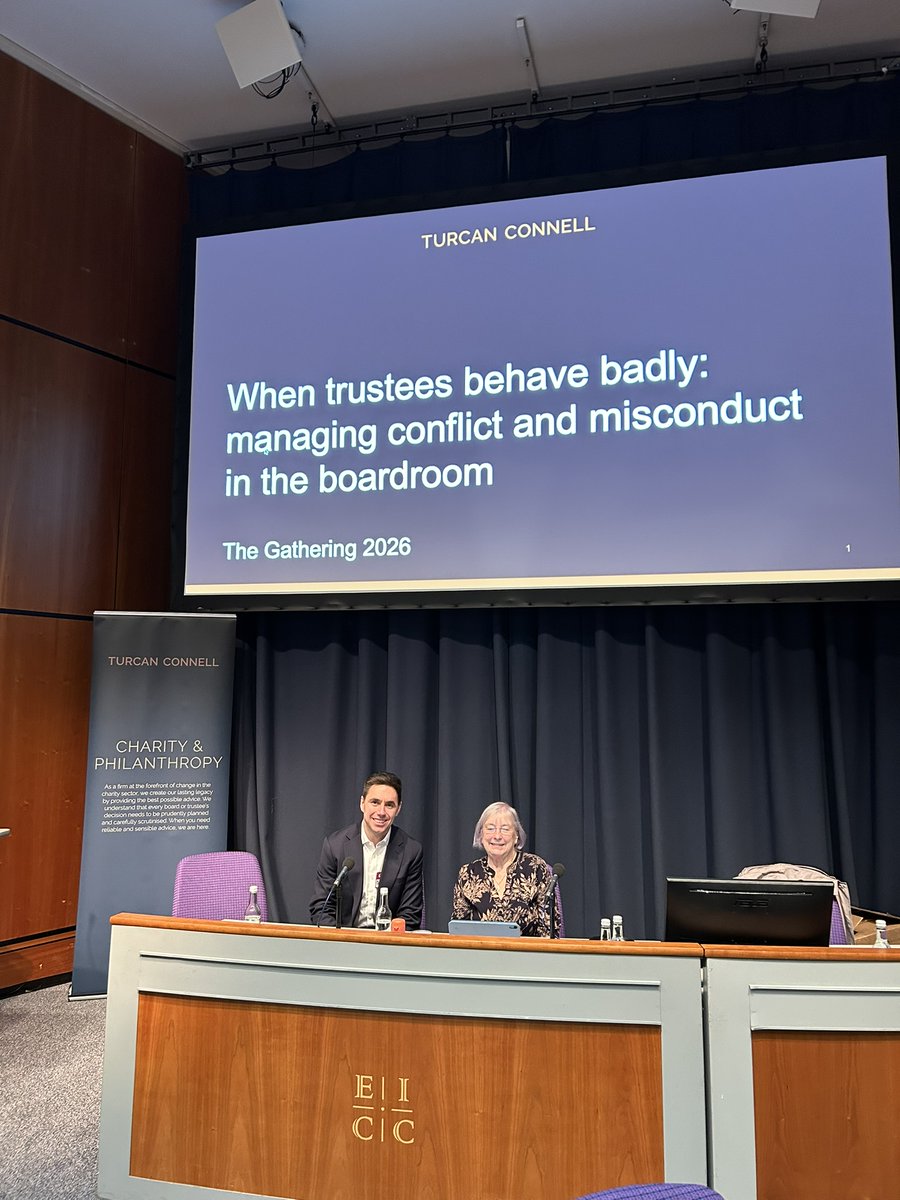 ScotMediation's tweet photo. Our very own May Millward and David Smith from @TurcanConnell delivered a thought provoking presentation yesterday at The Gathering @scvotweet - "When Trustees Behave Badly: Managing Conflict and Misconduct in the Boardroom". We're delighted to have been part of the event! 🤩🙌 https://t.co/KG5Iknlmha