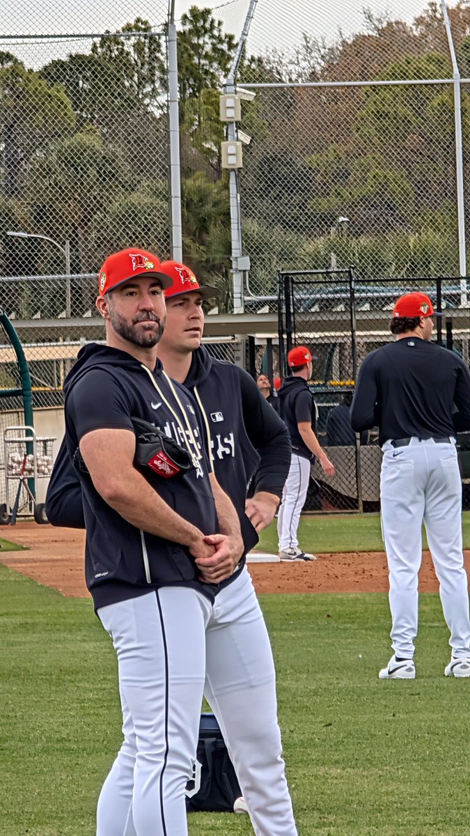 evanwoodbery's tweet photo. JV and Skubal chatting. https://t.co/KaDPh1SFL0