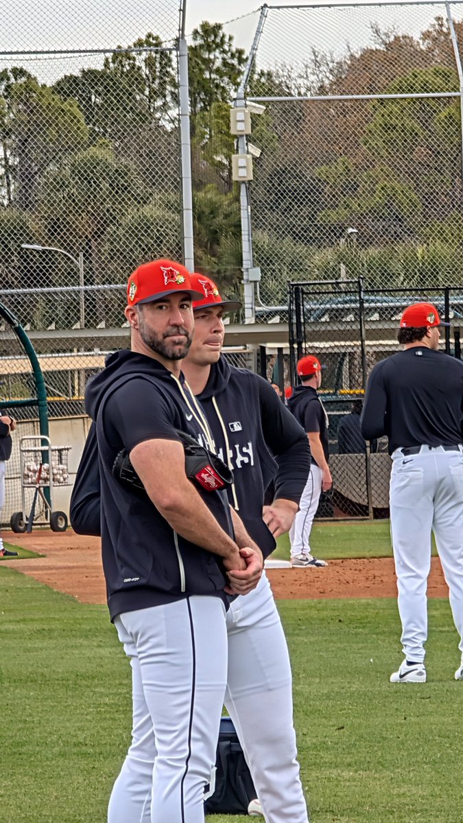 evanwoodbery's tweet photo. JV and Skubal chatting. https://t.co/KaDPh1SFL0