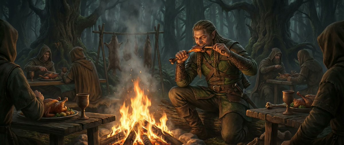 🥩 Los Elfos de Tolkien eran vegetarianos. Eso cree casi todo el fandom desde las películas de Jackson. Pero cuando vuelves a los libros, descubres que esta idea no aparece en ninguna parte.

De hecho, la evidencia dice exactamente lo contrario. Hilo 🧵