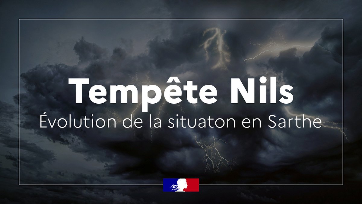 Image de Préfet de la Sarthe - #TempêteNils ⛈ | Vigilance jaune vents violents, orages et crues 🟡

Météo-France a placé le départe