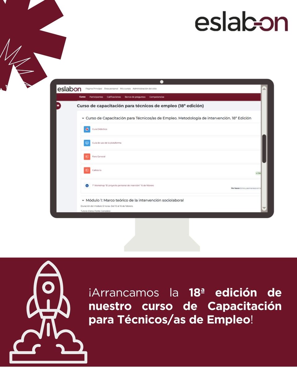 🚀 ¡Arrancamos la 18ª edición de nuestro #curso de Capacitación para Técnicos/as de Empleo! 🎓

Un grupo excepcional de profesionales ya se forma con la acreditación de la <a href="/UDIMA/">Universidad UDIMA</a> y la experiencia de Eslabón en el diseño de #itinerarios de inserción. 
¡Bienvenidos/as! 🌟