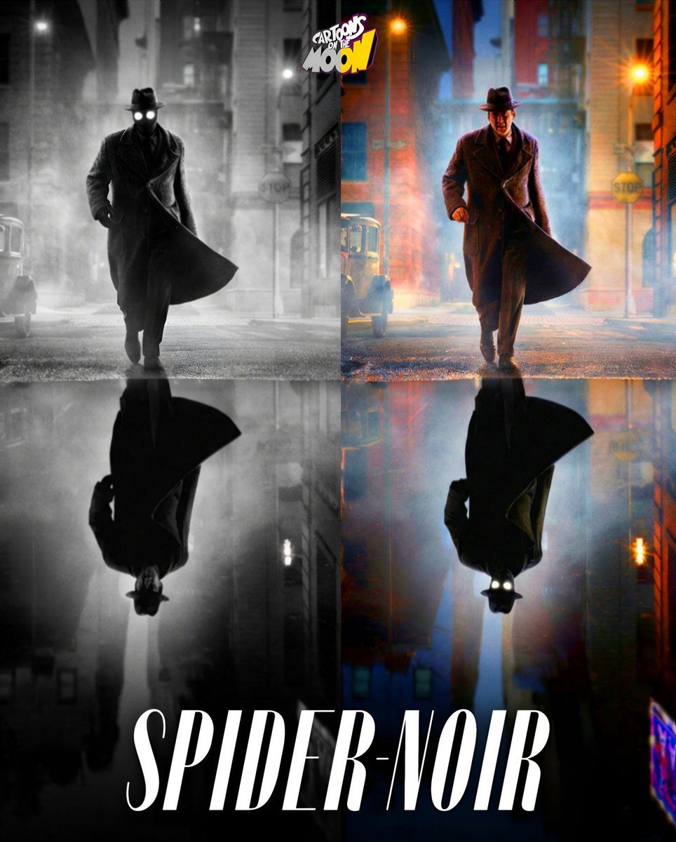 Nuevos póster de la serie de SPIDER-NOIR:

Tú podrás decidir si la quieres ver a blanco y negro o a color.