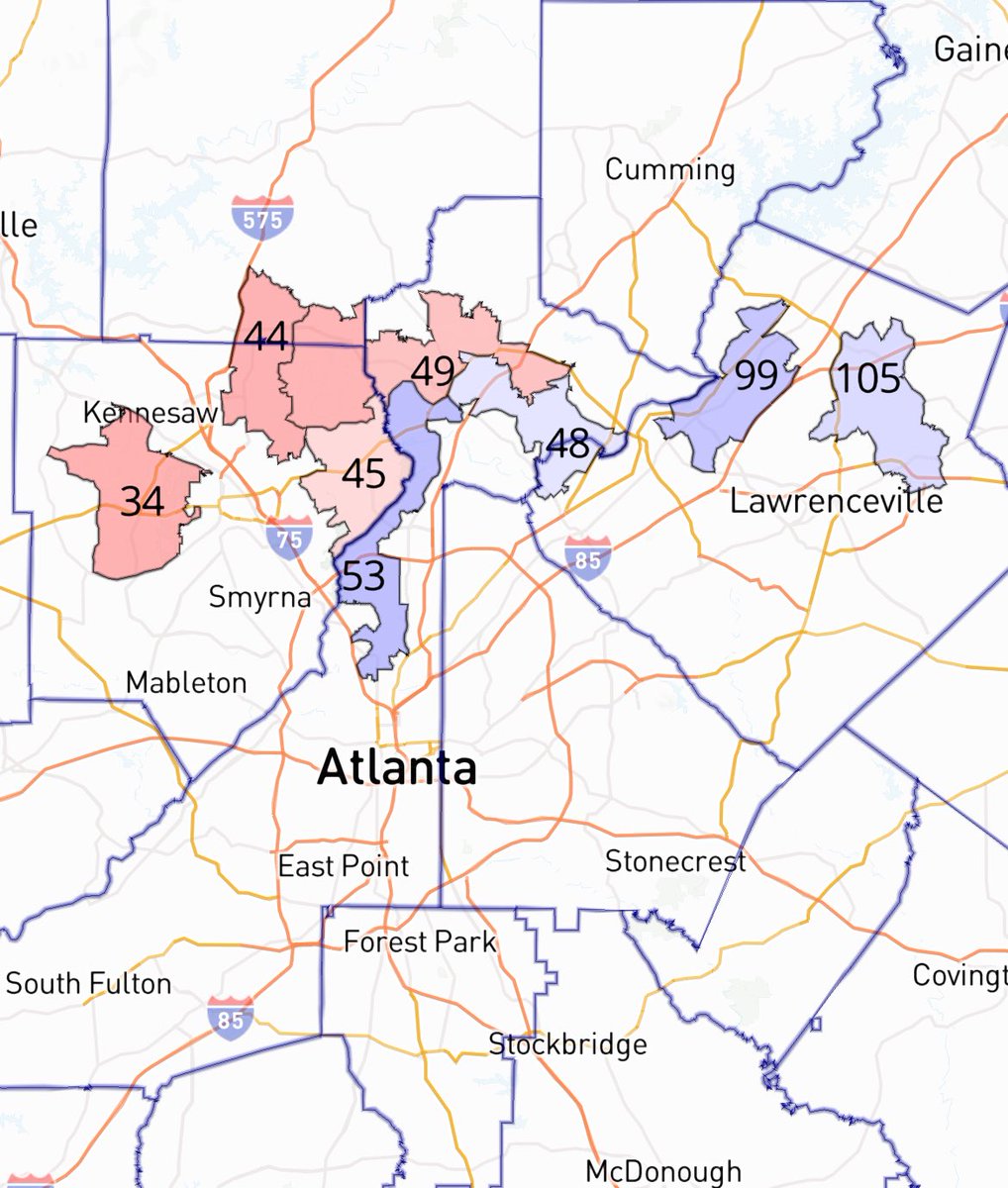 Dems need to flip 11 districts this year to flip the GA House. There are 5 Harris districts held by GOP. To flip 6 more they’d need a D+8.56 shift. Do we think we can reach that?