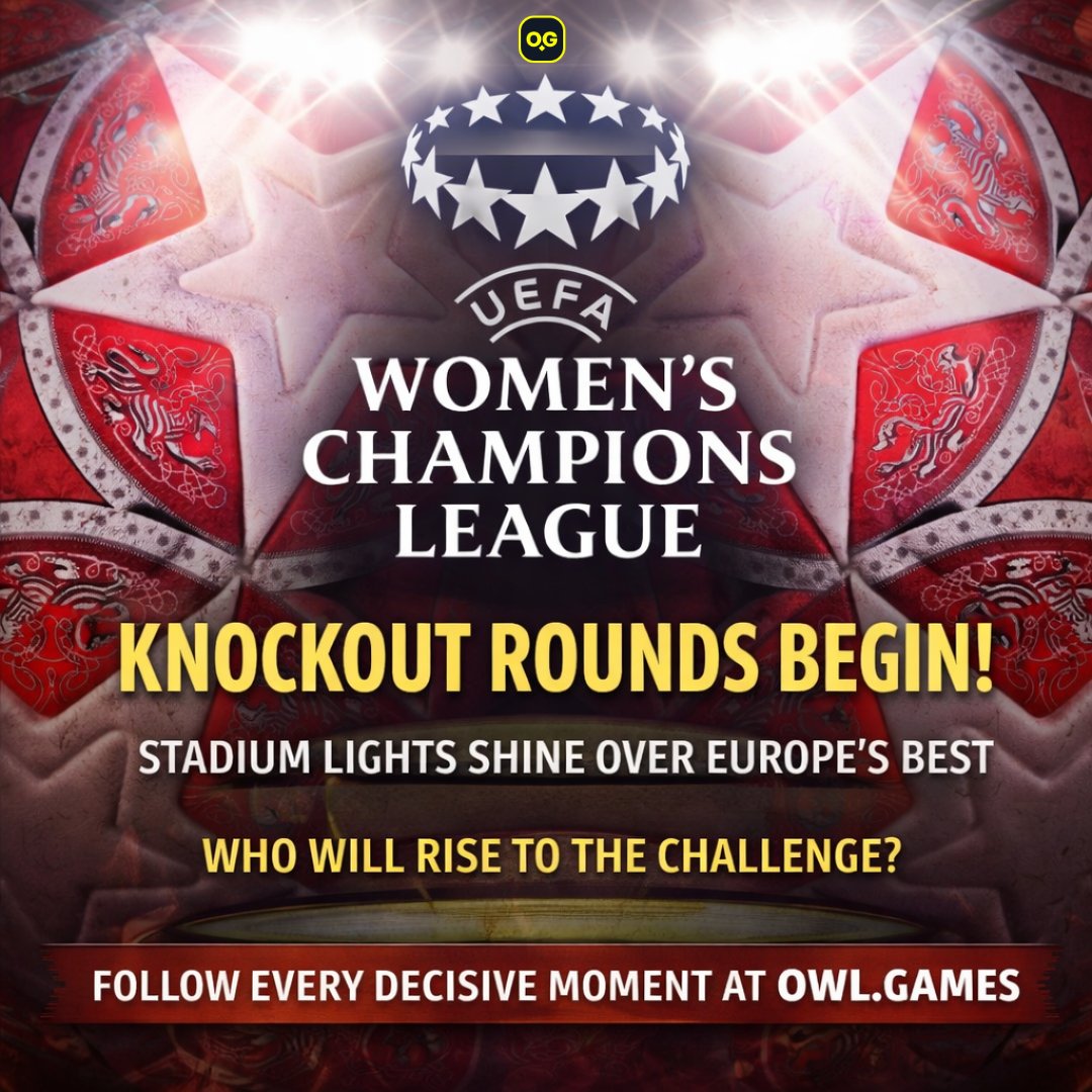 TheOwlGame's tweet photo. The road to European glory intensifies as the UEFA Women’s Champions League enters its decisive stage. The continent’s elite clubs are battling for a place among the final contenders, where every touch, every tactical adjustment, and every moment of brilliance can define a season. From powerhouse squads stacked with international stars to rising challengers ready to shock Europe, the competition continues to raise the level of the women’s game with pace, precision, and passion.

Expect high pressing, technical midfield duels, and clinical finishing under the brightest lights in club football. The margins are razor-thin, and momentum can shift in seconds — this is where legends are made and dreams are realized.

⚽ Stay ahead of the action and follow every decisive moment with https://t.co/6cUTqLRy2w — where the game never stops.

#UWCL #WomensChampionsLeague #WomensFootball #EuropeanNights #MatchDay #FootballFans #owlgames