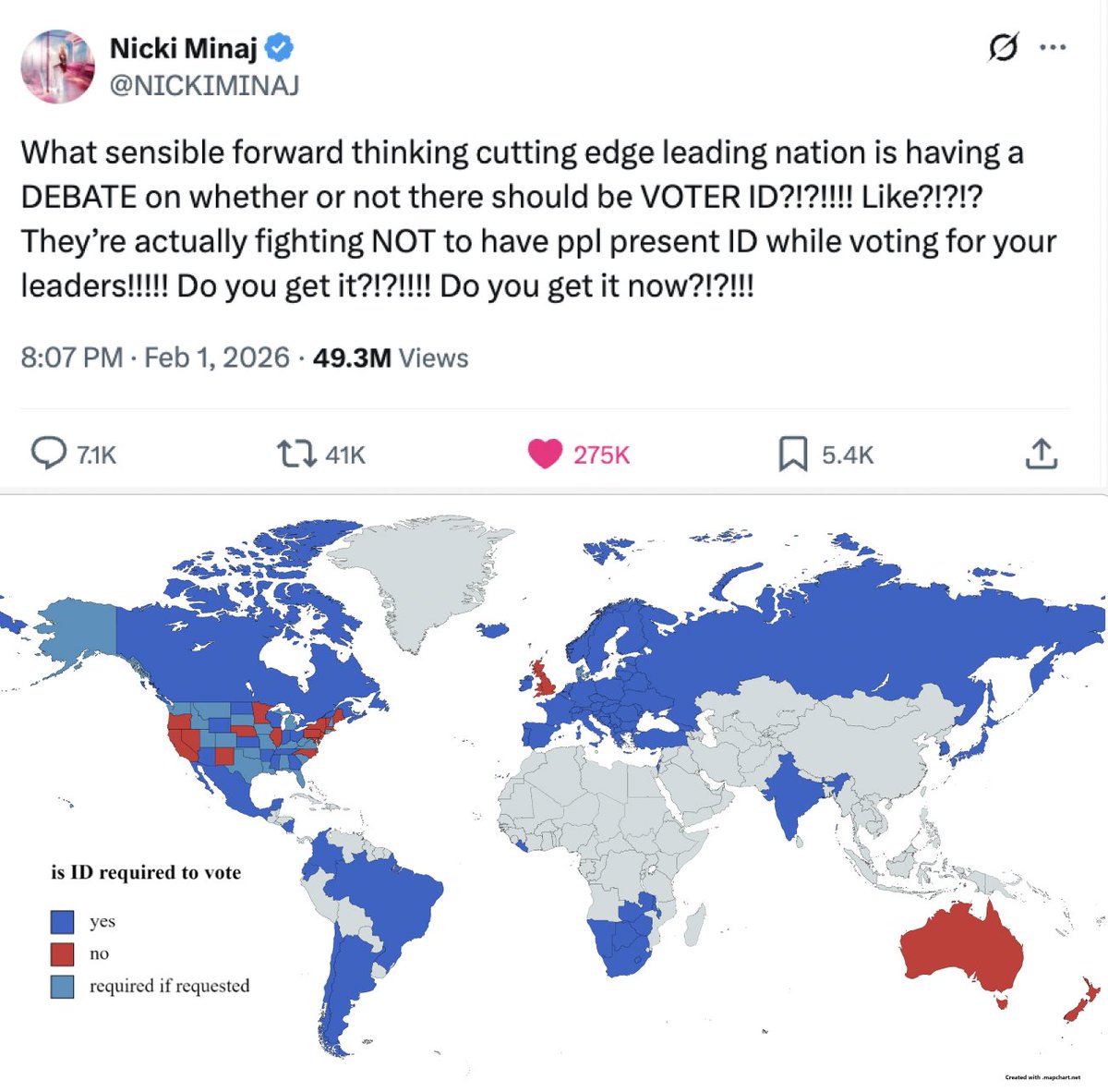This is not a hard question, nor a controversial one. 

Almost every developed democracy requires ID to vote. 

It's overwhelmingly popular with the people, just not with politicians. 

Ask yourself why politicians are protecting the possibility of cheating in elections