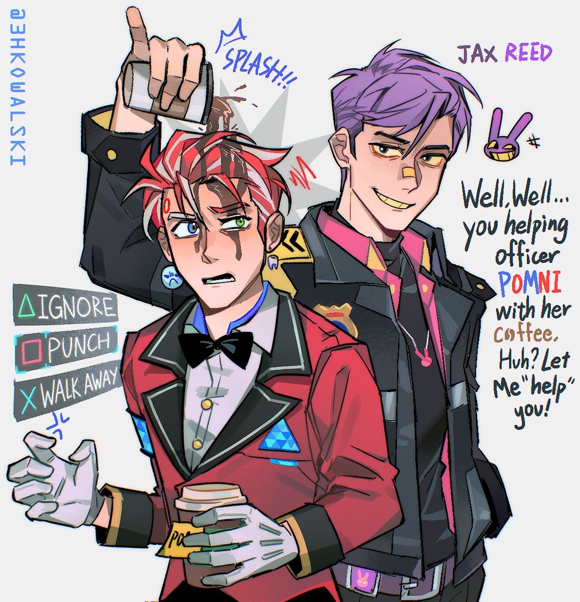 Jax is messing with Androids again >:( 
#tadc #TheAmazingDigitalCircus #TheAmazingDetroitCircus #Caine #jax