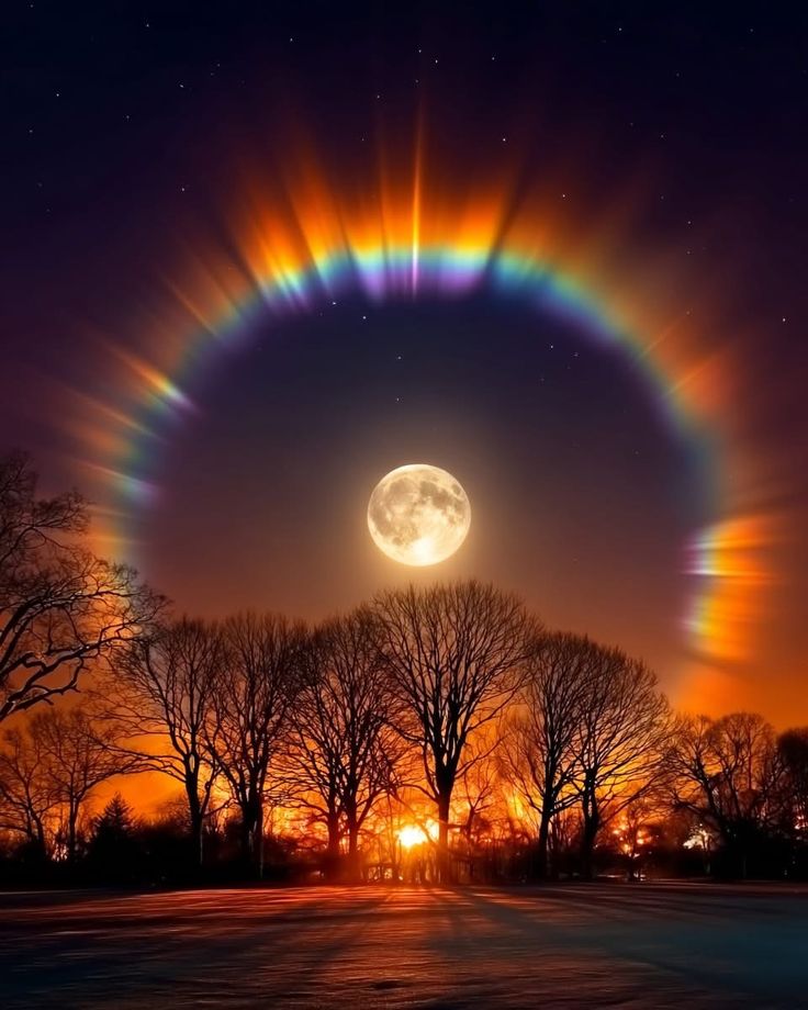 naturebeautyh's tweet image. Amazing moon🌈😍