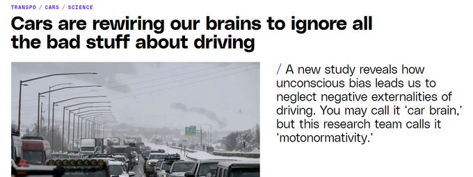 Car Brain is real.

Car Brain is what leads people to commit and/or justify antisocial behavior they would otherwise condemn -- simply because a car is involved.
