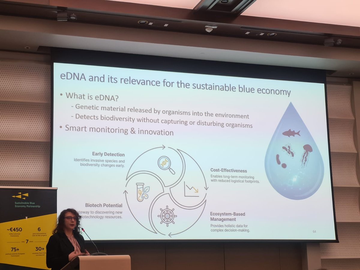 BRIDGE_BlackSea's tweet photo. #BRIDGEBS built the most comprehensive eDNA database in #BlackSea!
Today, at @BlueEconomyEU #FullSailAhead2026 Symposium, BRIDGE-BS PhD student Bilge Durgut shared groundbreaking research on eDNA-based biodiversity monitoring and new technologies advancing sustainable solutions. https://t.co/F5hnfaerZ2