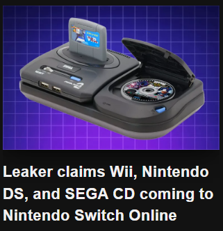 Leaker claims Wii, Nintendo DS, and SEGA CD coming to Nintendo