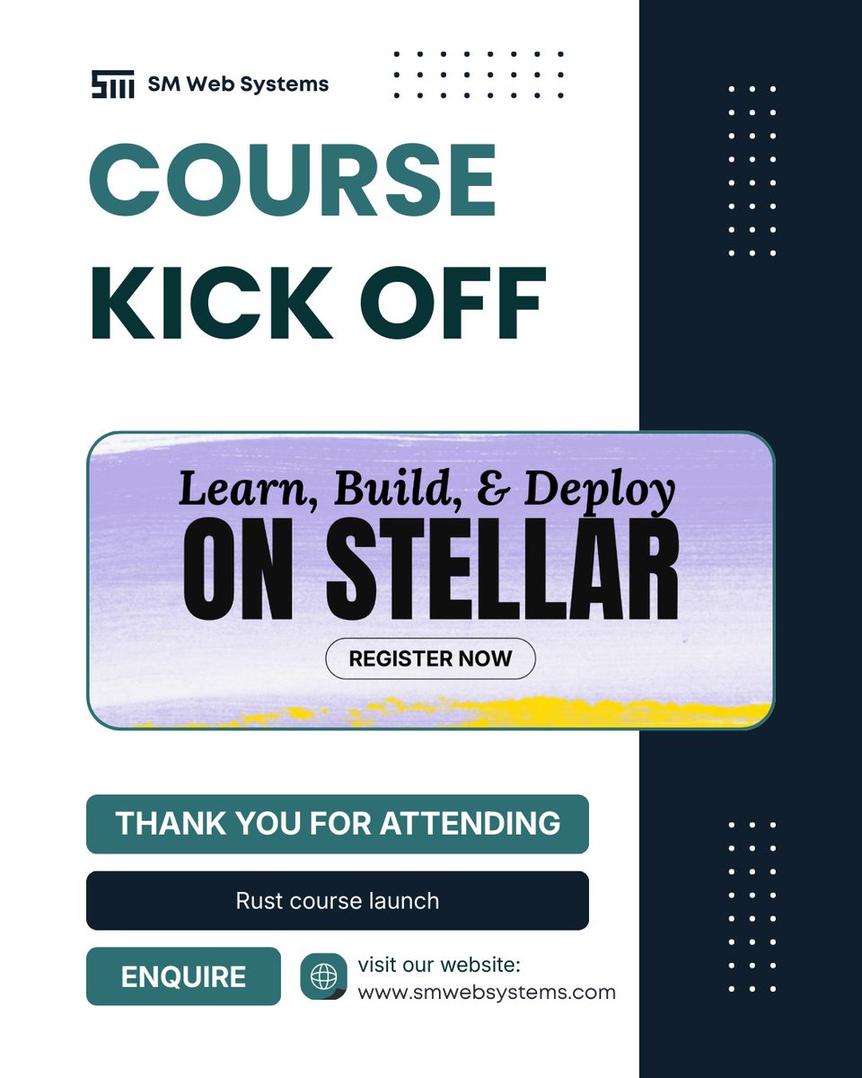 smwebsystems's tweet photo. Our Rust blockchain course launched last night.

Thank you to everyone who joined and made it possible.

We look forward to your feedback as we continue to scale and improve. https://t.co/j4lFrg9E05
