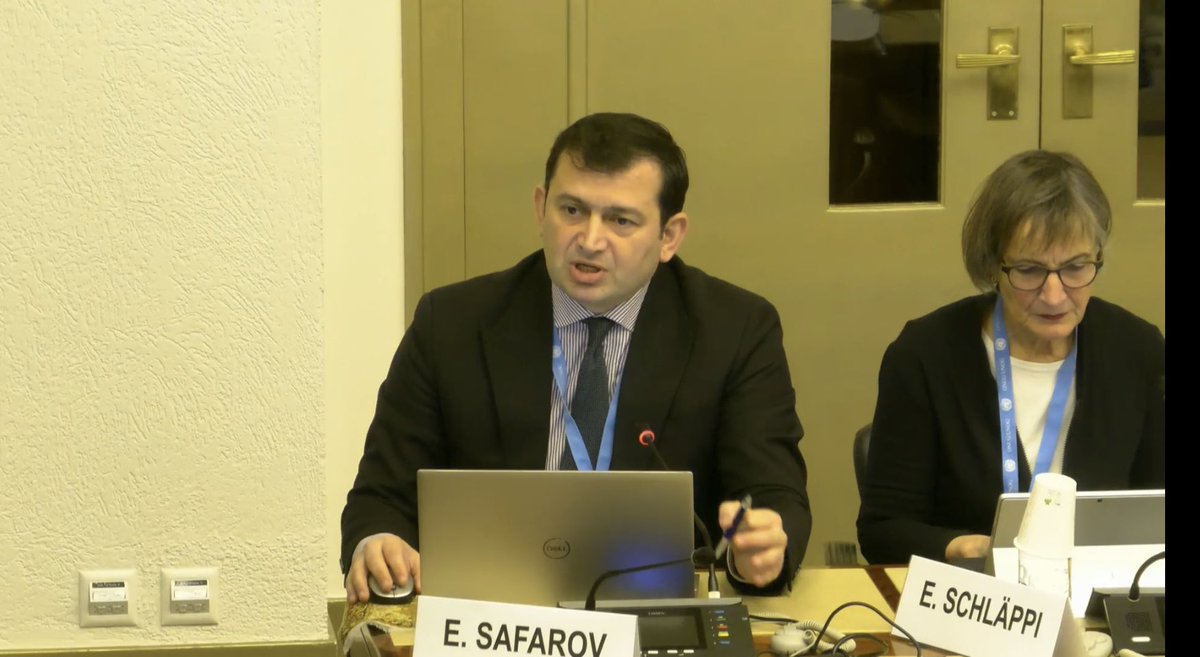 safarov_elgun's tweet photo. Speech on articles 6 (Trafficking prevention) and 9 (Nationality) of United Nations #CEDAW Convention during the dialogue with Czech Republic 🇨🇿 #CEDAW45 #CEDAWat45 @UNODC @Refugees @CedawUn @UN @UNGeneva @UN_Women https://t.co/BgO2OWNHVP