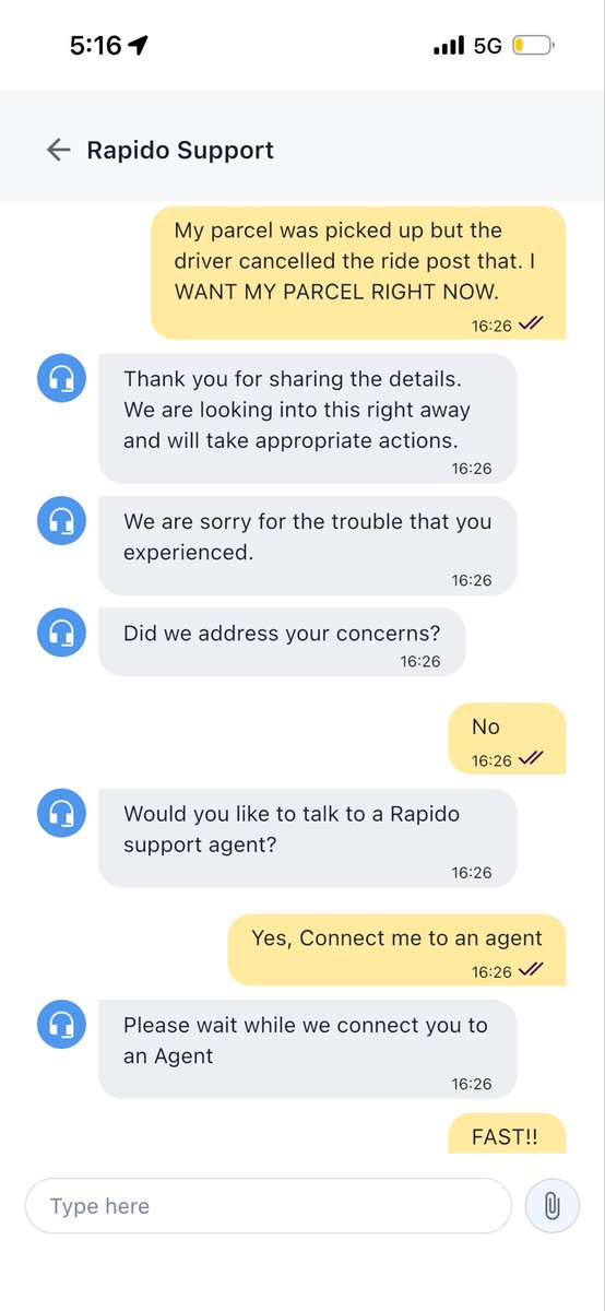 adi15tya's tweet photo. @RapidoBikeApp your delivery partner picked up my parcel and then cancelled the ride. I can’t see his location or contact him, and support isn’t responding. This parcel is urgent. Please help immediately. https://t.co/342E3sK5MA