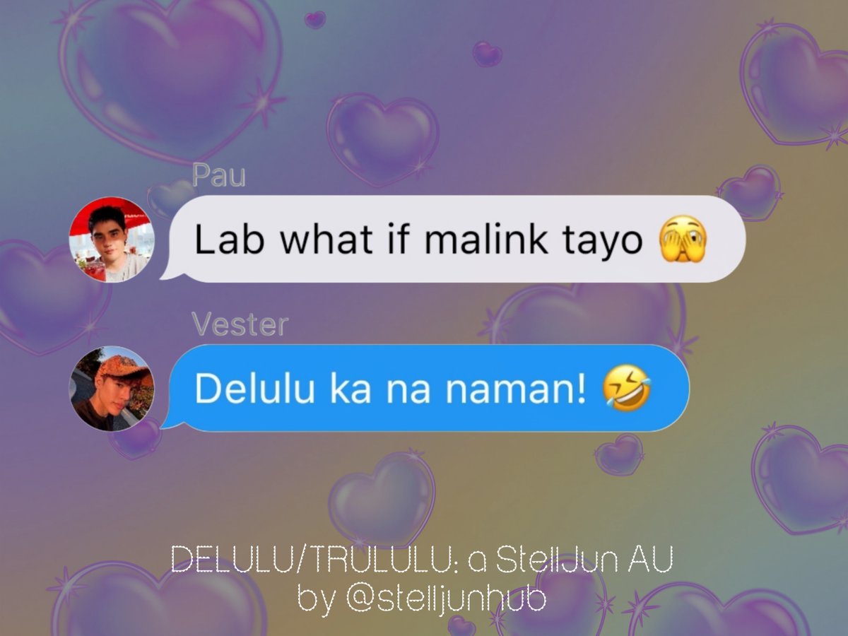stelljunhub's tweet photo. ✧ Delulu/Trululu ～⁠♡
•a #stelljun #pabstell AU

💛💜
— a series of convos between stell&amp;pablo
— just esjey being esjey
— loosely based on IRL layags/kabags https://t.co/6isFL3BXQ9