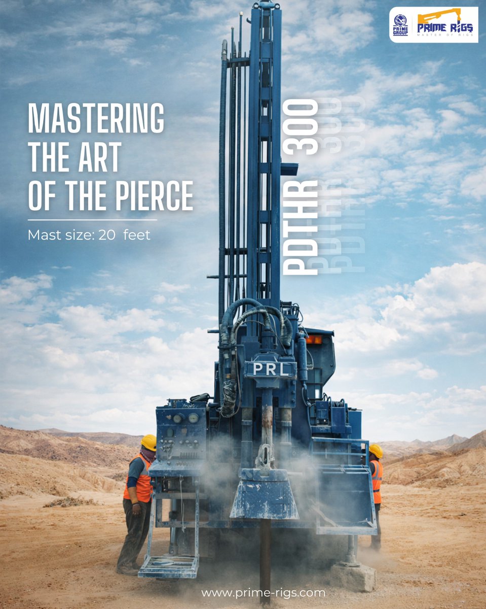 This beast features a towering 20-feet mast and is built for pros who demand unmatched efficiency, power, and reliability when it comes to mastering the art of the pierce
Explore the specs: prime-rigs.com
#GlobalDrilling #IndianManufacturing #MadeinIndia #HeavyEquipmen