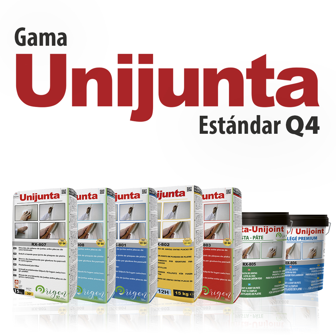 Todos los productos de la línea Unijunta cumplen con el nivel de calidad Q4, el estándar europeo más alto en el tratamiento de superficies de placa de yeso laminado.

#Baixens #Unijunta #CalidadQ4 #Construcción #Rehabilitación #YesoLaminado #AcabadosProfesionales