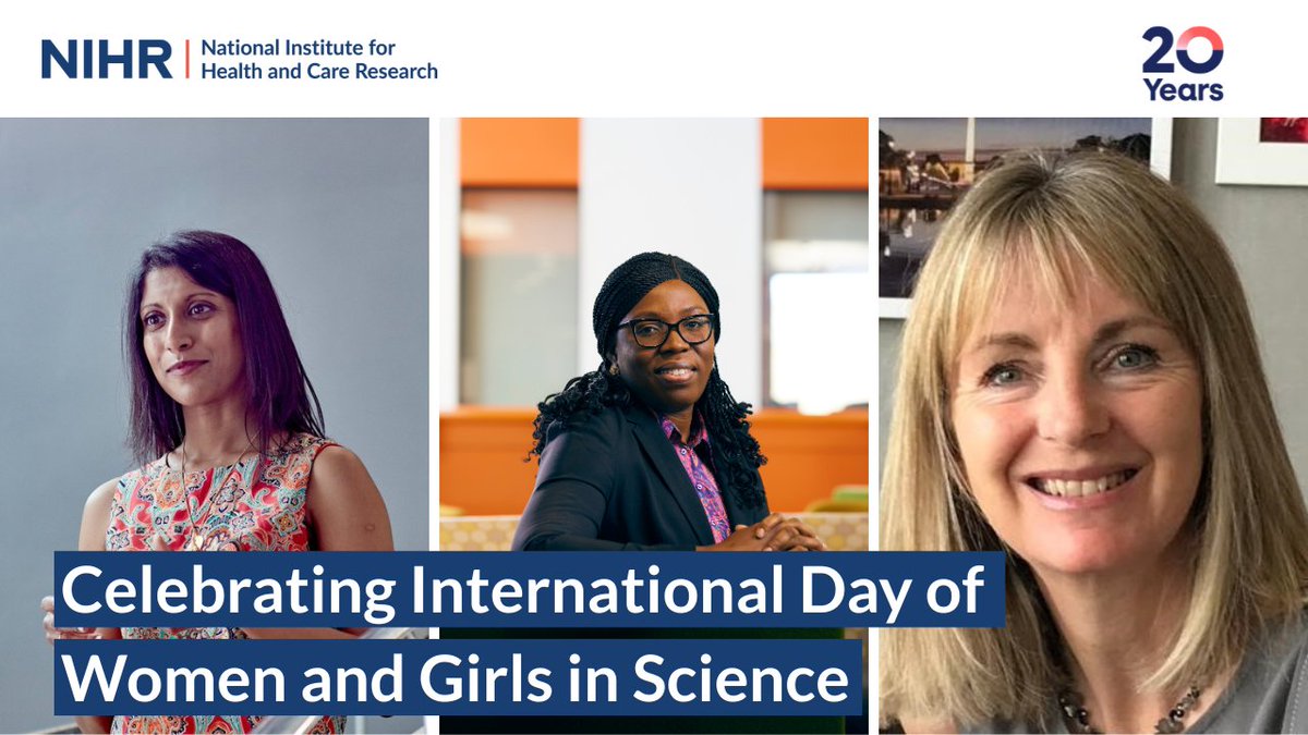 NIHRresearch's tweet photo. For the past 20 years, NIHR has promoted gender equality in health and care research. Today, as we mark #InternationalDayOfWomenAndGirlsInScience, we’re spotlighting 3 NIHR-funded researchers:

🌟 Dr  Sharna Shanmugavadivel
🌟 Dr Olufikayo Bamidele
🌟Professor Helen Murphy

They shared what inspired them into research, as well as advice for women and girls looking to pursue a career in science ⬇️

#WomenInScience #EveryVoiceInScience