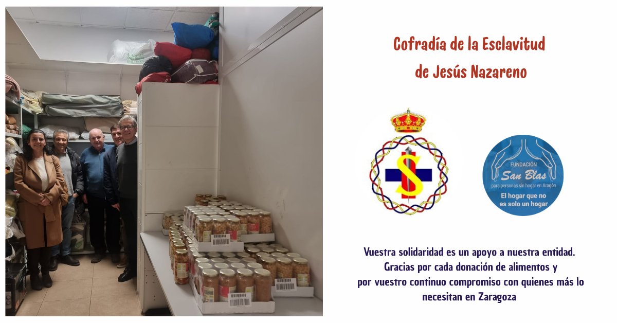 Hay lazos que construyen futuro. Hoy queremos poner en valor la labor de la Cofradía de Jesús Nazareno Zaragoza

No solo nos donan comida sino que nos han demostrado que su compromiso por ayudar a los más vulnerables permanece intacto con el paso del tiempo.