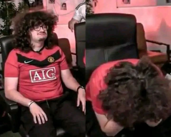 Teams like Real Madrid are winning trophies for their fans while Man utd is trying to help a fan cut his hair 😂
Some clubs are not suppose to be in the football convo anymore.
At the end of the season, Man utd will not win any trophy, and this fan will still not cut his hair.😭