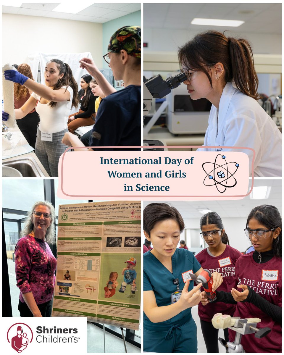 shrinershosp's tweet image. We’re proud to support education that empowers women and girls to pursue careers in science, medicine, and healthcare—helping build a stronger future for pediatric care worldwide. 🌍✨

#WomenAndGirlsInScienceDay #WomenInSTEM #FutureOfHealthcare