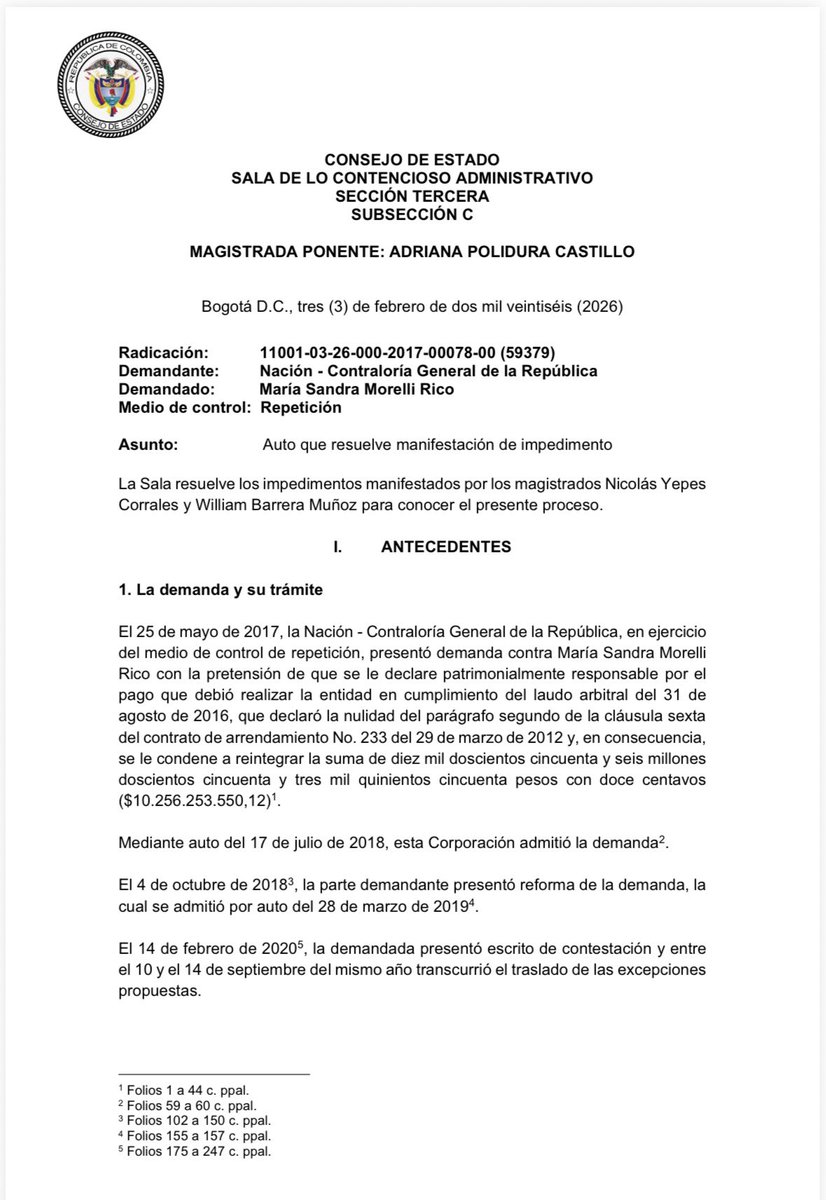 📌Impedimentos. Análisis de procedencia del impedimento por la causal de amistad íntima. 

Consejo de Estado. Sección Tercera. Subsección C. Auto de 3 de febrero de 2026. Rad. 11001-03-26-000-2017-00078-00 (59379). C.P. Adriana Polidura Castillo.

Providencia disponible en