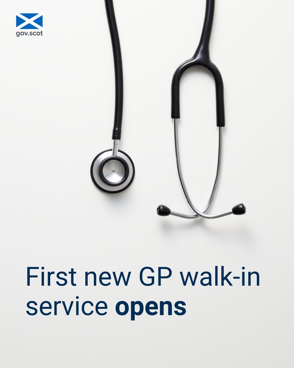 We are making it easier for people to get urgent care, while easing pressure on GP practices and hospitals.
 
The first GP walk-in service has opened, as part of a pilot programme which will see 15 established across Scotland.
 
Find out more ➡️ gov.scot/news/first-new…