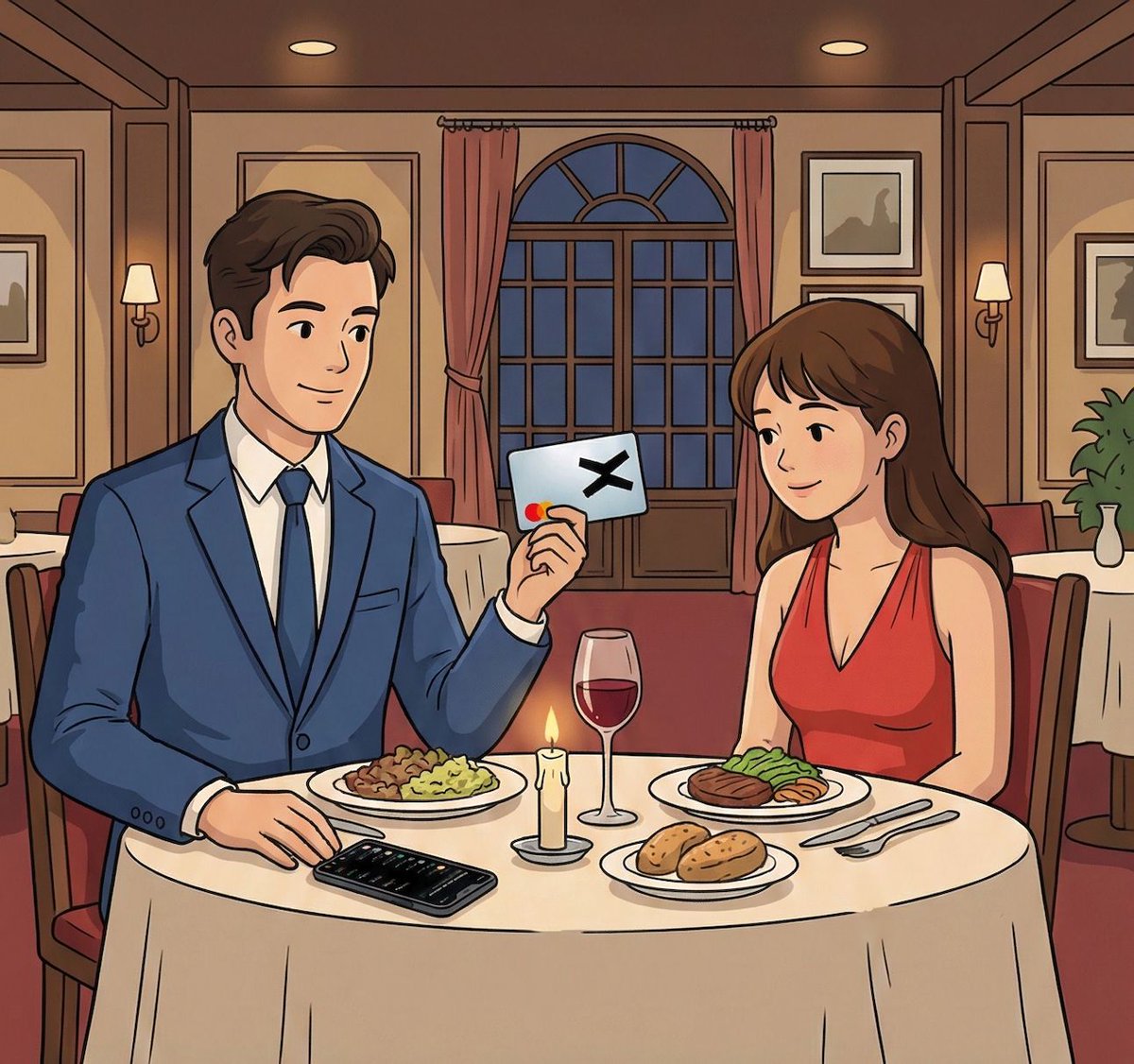 The perfect Valentine’s Day date 👉 dinner paid for with the xPortal card and a conversation about Venture Perps.
