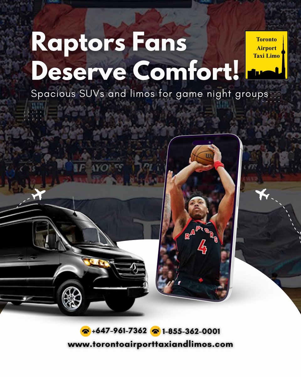 TorontoAir91020's tweet image. 🏀 Raptors Fans Deserve Comfort! Ready to ride to game night in style? 🚘✨
Spacious SUVs and luxury limos for your whole crew — because every fan deserves a smooth, stress-free trip. 🙌

📲 torontoairporttaxiandlimos.com
☎️ +1-855-362-0001

#RaptorsFans #TorontoRaptors #GameNightRide