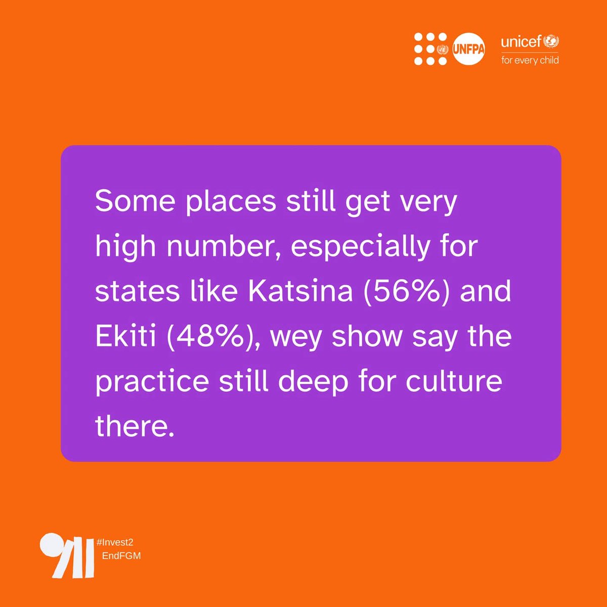 MgbachiU's tweet photo. With prevalence as high as 56% in Katsina and 48% in Ekiti, the fight against FGM is far from over.
Let’s challenge harmful norms, support survivors, and protect the next generation.
#Invest2EndFGM
#EndFGMNigeria
#LeaveNoOneBehind @unfpanigeria @unfpa_yppnigeria @unicef_nigeria https://t.co/Wpxm96N6ww