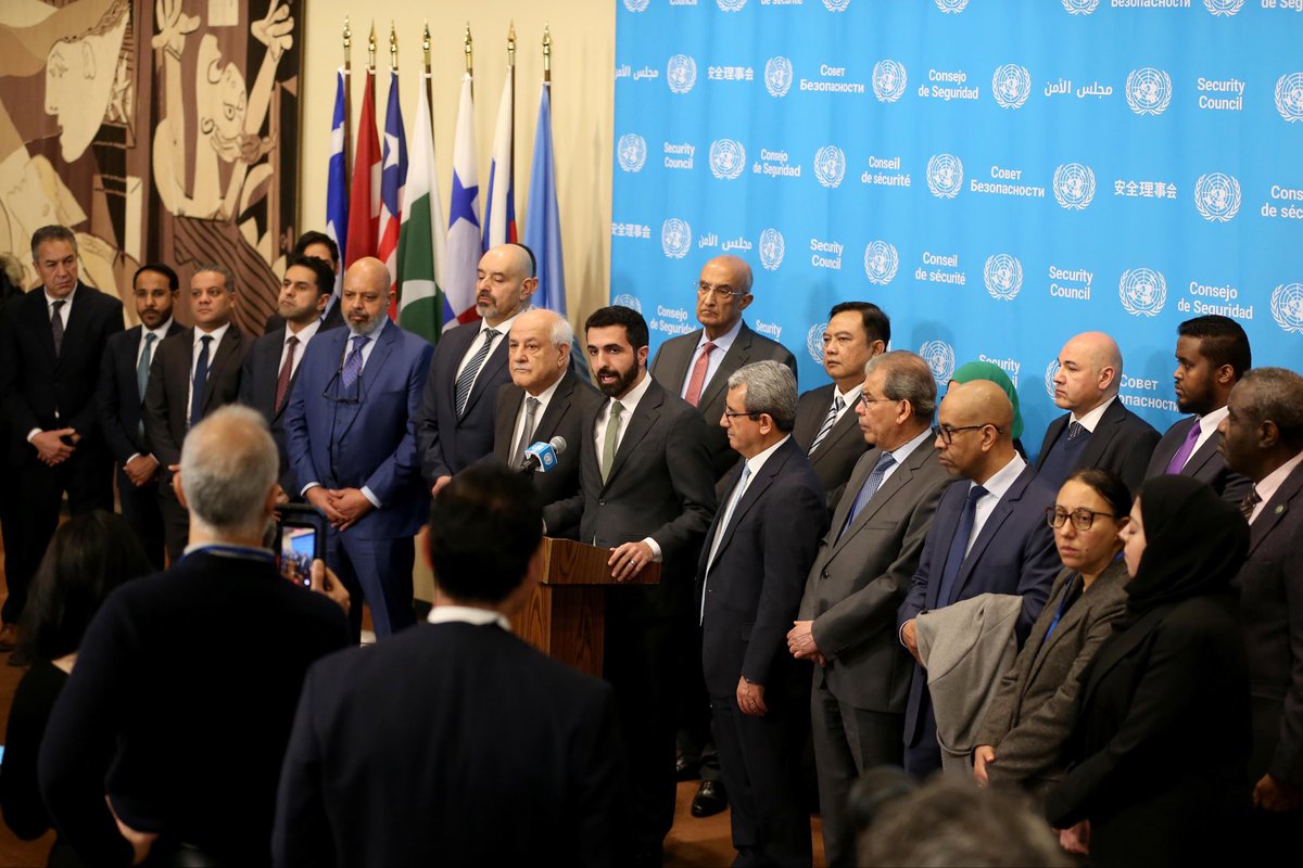 يومٌ حافلٌ للمجموعة العربية برئاسة المندوب الدائم، السفير إبراهيم العلبي، تخلّلته سلسلة من الاجتماعات المكثفة ووقفةٌ صحفية خُصّصت لعرض آخر التطورات بشأن الإجراءات الإسرائيلية الأخيرة ضد الضفة الغربية.

A full and productive day for the Arab Group, chaired by <a href="/IbrahimOlabi/">Ibrahim Olabi</a> marked