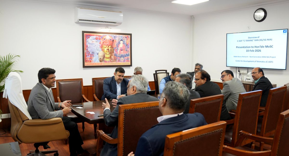 PemmasaniOnX's tweet photo. Held constructive discussions with leading Indian telecom manufacturers today on their participation in key telecom projects across the country.

We deliberated on their operational challenges, requirements and growth priorities, and acknowledged that many of these companies have made significant contributions in designing, developing and manufacturing cutting-edge technologies.

The Government remains firmly committed to strengthening Make in India in telecom and building a robust, self-reliant manufacturing ecosystem.

దేశవ్యాప్తంగా అమలవుతున్న కీలక టెలికాం ప్రాజెక్టుల్లో భాగస్వామ్యం గురించి ప్రముఖ భారతీయ టెలికాం తయారీ సంస్థల ప్రతినిధులతో ఈ రోజు సార్థకమైన చర్చలు నిర్వహించాము.

వారి కార్యాచరణలో ఎదురవుతున్న సవాళ్లు, అవసరాలు, భవిష్యత్ అభివృద్ధి ప్రాధాన్యాలపై విస్తృతంగా చర్చించాము. అత్యాధునిక సాంకేతిక పరిజ్ఞానాల రూపకల్పన, అభివృద్ధి మరియు తయారీలో ఈ సంస్థలు చేస్తున్న విశేష సేవలను గుర్తించాము.

టెలికాం రంగంలో ‘మేక్ ఇన్ ఇండియా’ లక్ష్యాన్ని మరింత బలోపేతం చేస్తూ, స్వయం సమృద్ధిగల మరియు దృఢమైన తయారీ వ్యవస్థను నిర్మించేందుకు ప్రభుత్వం కట్టుబడి ఉంది.