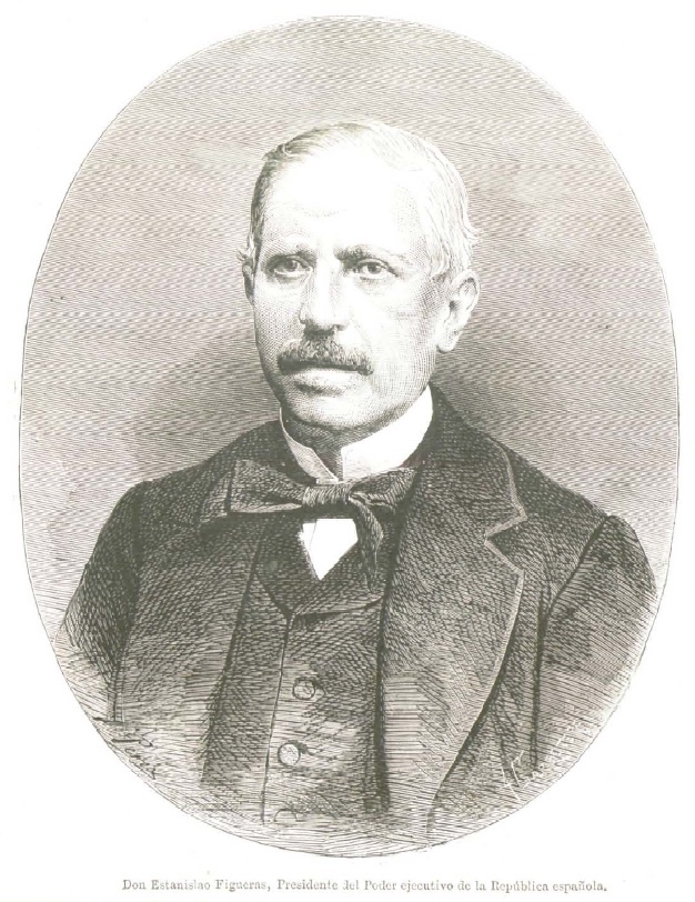 11 de febrer de 1873. Després de la renúncia al tron ​​d'Amadeu de Savoia, és proclamada la I República, sent nomenat president de la mateixa el barceloní Estanislao Figueras.