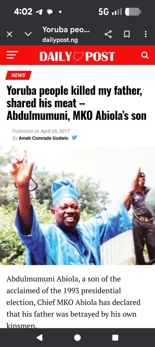 Breaking 💯 
Unlike Ndigbo Leaders,
Yoruba leaders collected bribes in #dollars and allowed MKO Abiola to die in jail.
Yoruba leaders knew who killed MKO Abiola.  Al-Mustapha He said the Yoruba leaders received a bribe in #dollars from killers of MKO.

Major Hamza Al- Mustapha